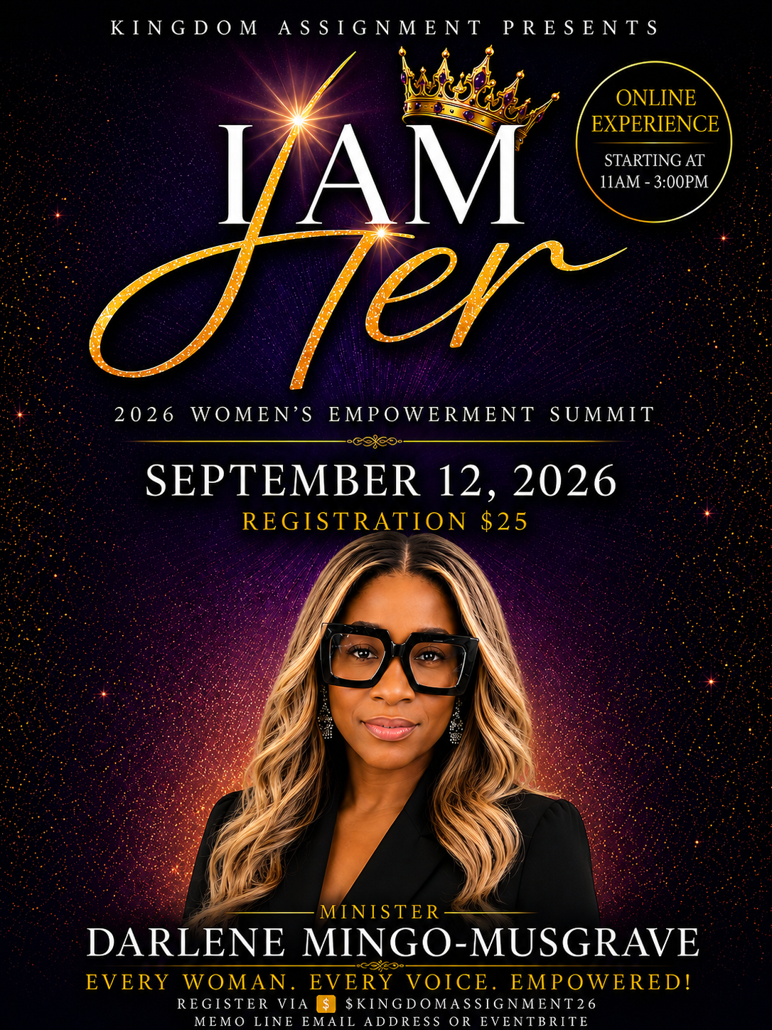 I AM HER — 2026 Women's Empowerment Summit flyer